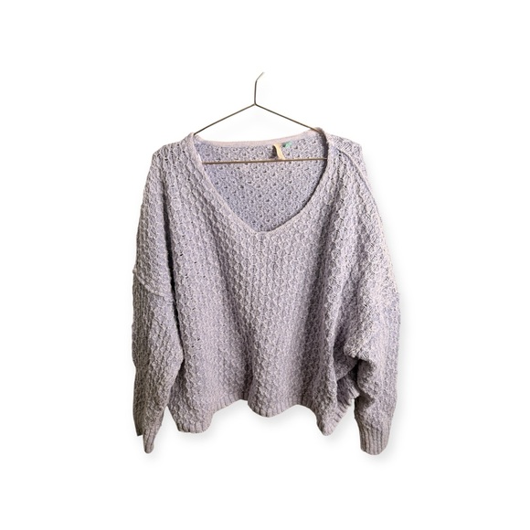 Pilcro Sweaters - Anthropologie Pilcro Christian V-Neck Cotton Knit Sweater Lavender Size 2x